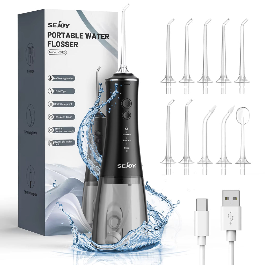 Dental Oral Irrigator USB Rechargeable Teeth Cleaner Portable Dental Water Flosser 5 Modes IPX7 Mouth Washing Machine
